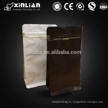 Fondo cuadrado de estampado de aluminio de aluminio de impresión bolsas con e-zip